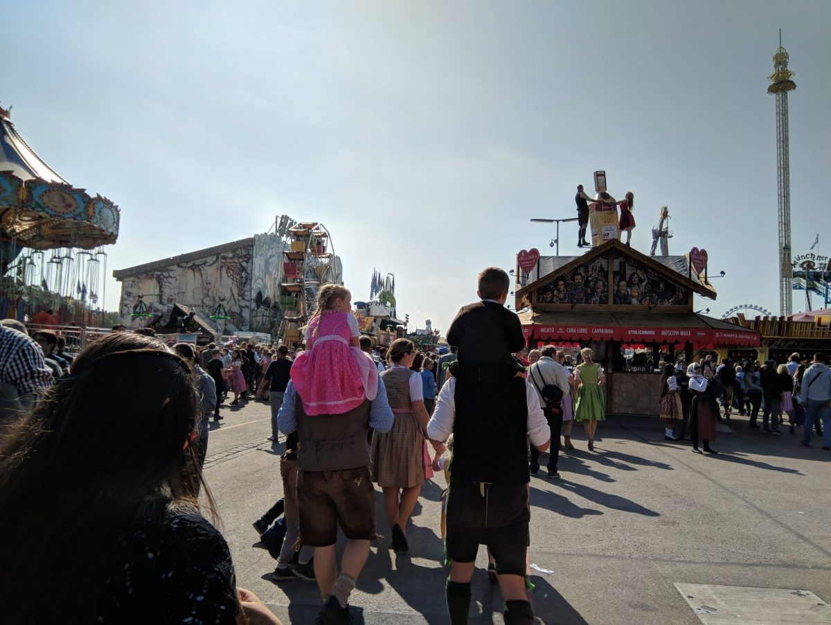 crowd of people in europe's famous Oktoberfest crowd of people in europe's famous Oktoberfest