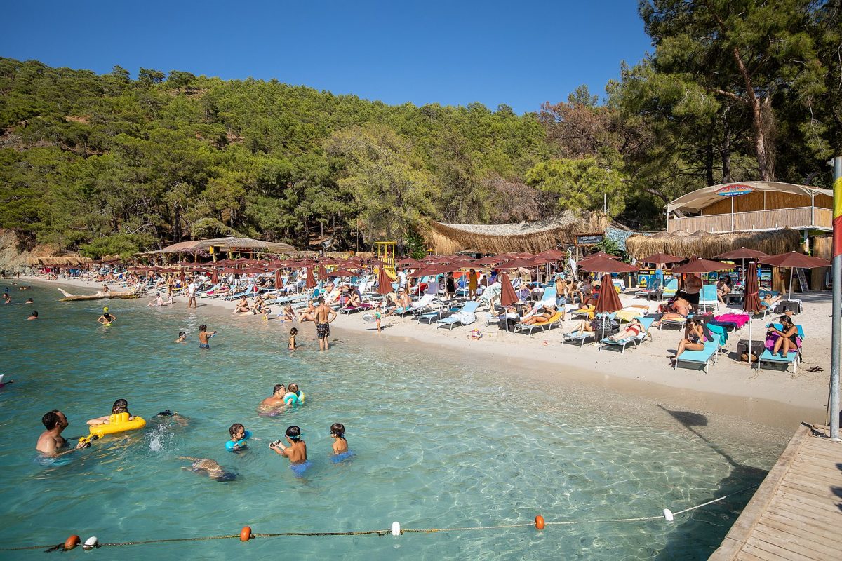 a crowded beach near fethiye a crowded beach near fethiye