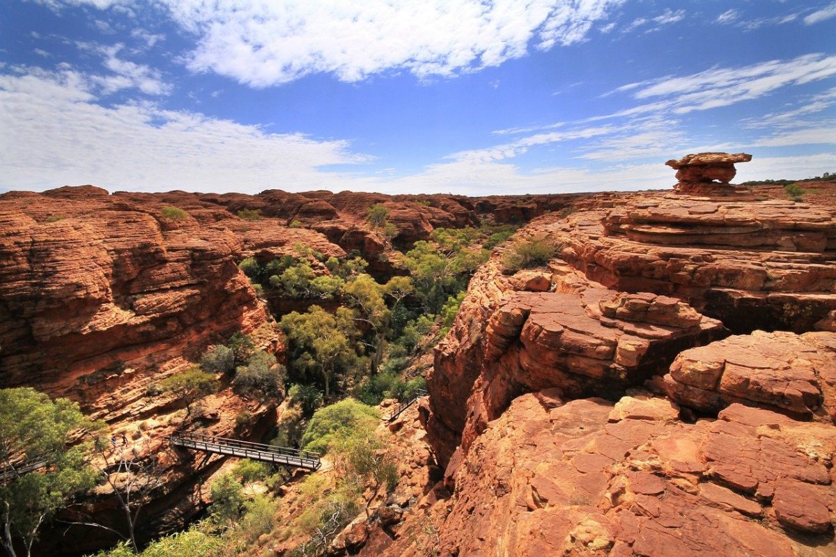 two rugged canyons connected by a bridge