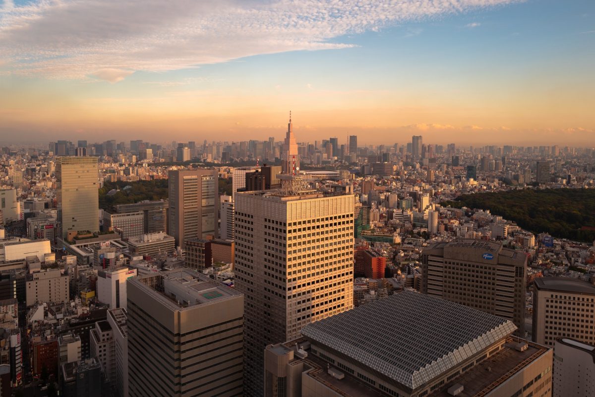 panoramic view of the skyscrapers in tokyo