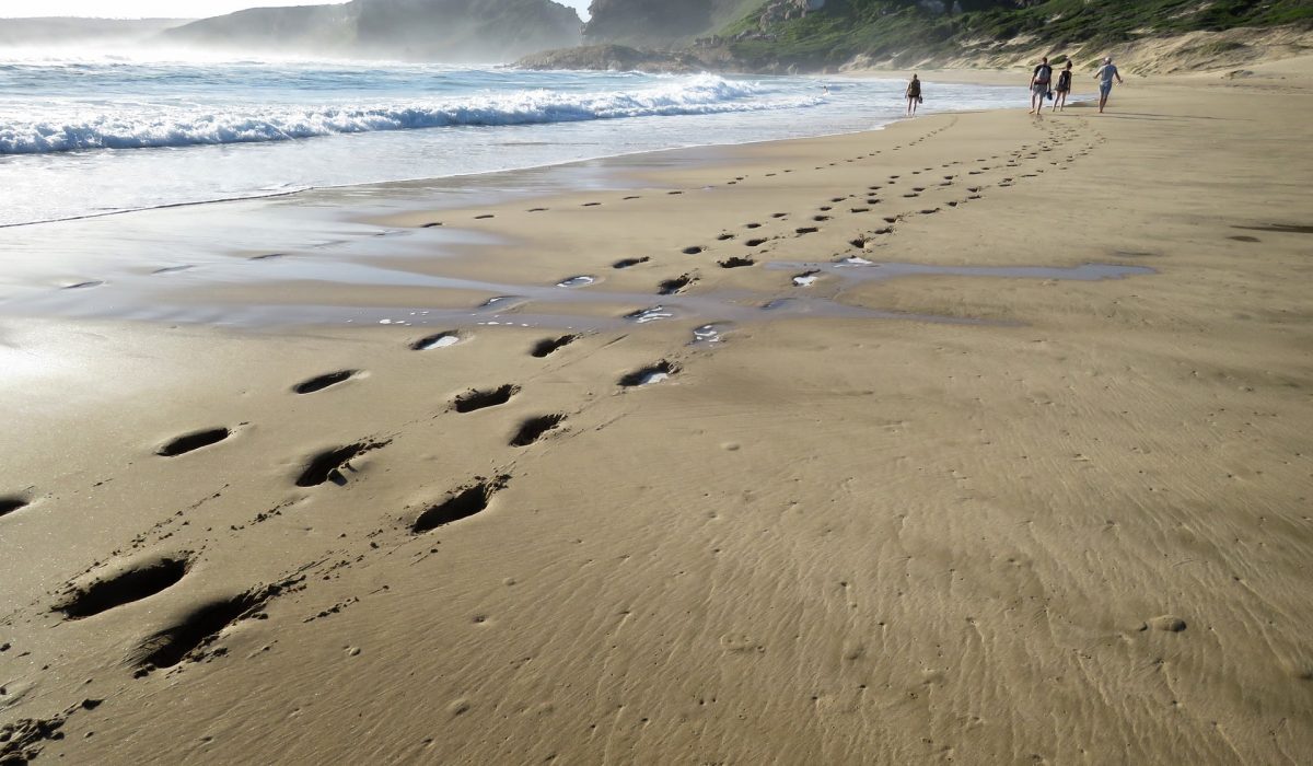 Garden Route footsteps on the beach