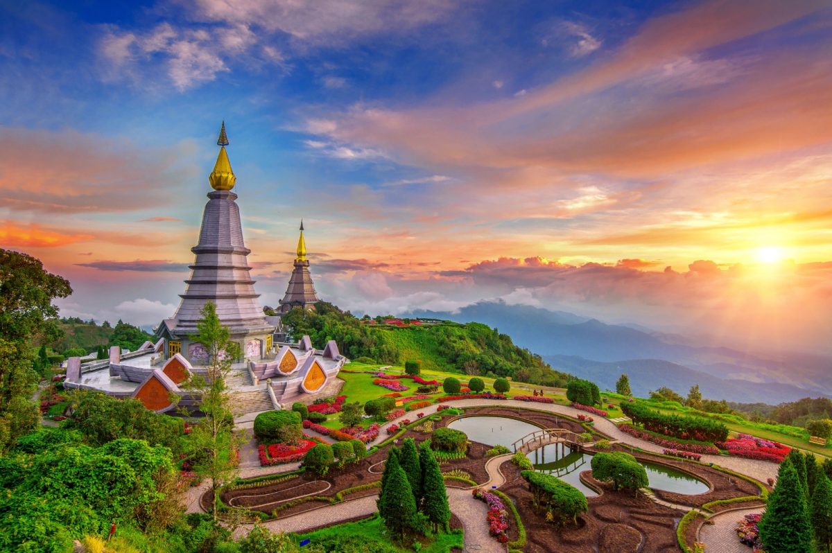 twin pagodas at doi inthanon national park twin pagodas at doi inthanon national park