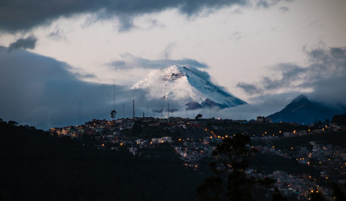 a clear view of the snowcapped Cotopaxi mountain