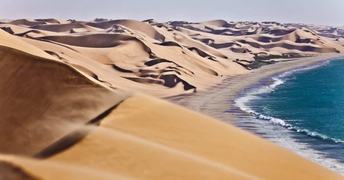 a unique coast with tall sand dunes