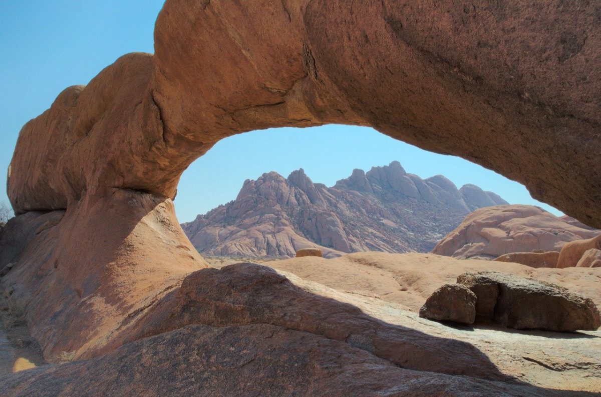 famous rock arch in namibia