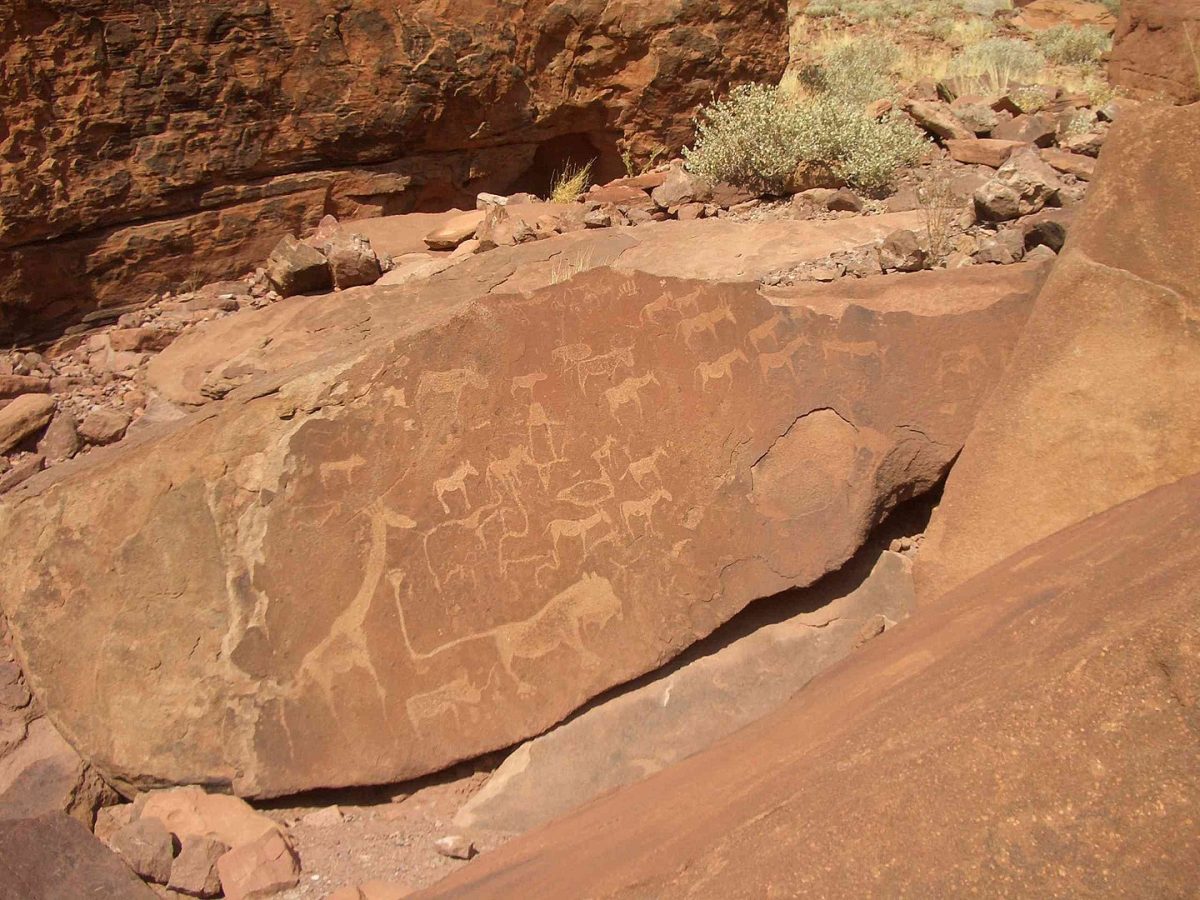 pre-historic rock arts in Namibia