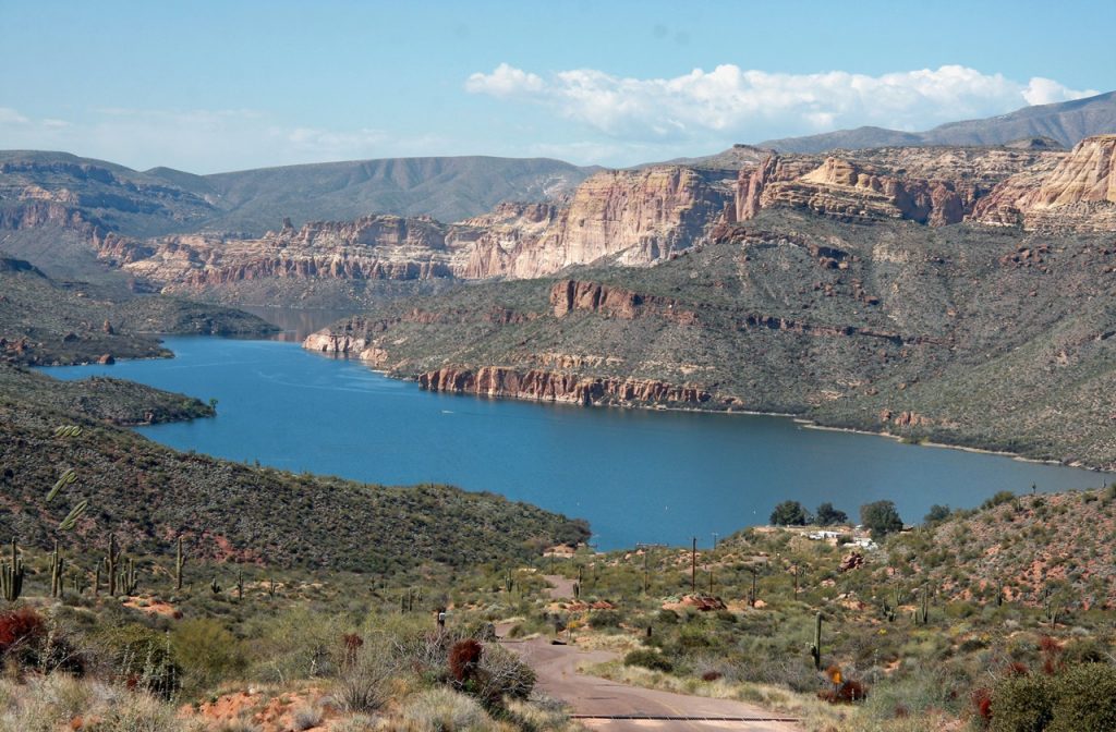 View of Apache Lake as seen from the main road