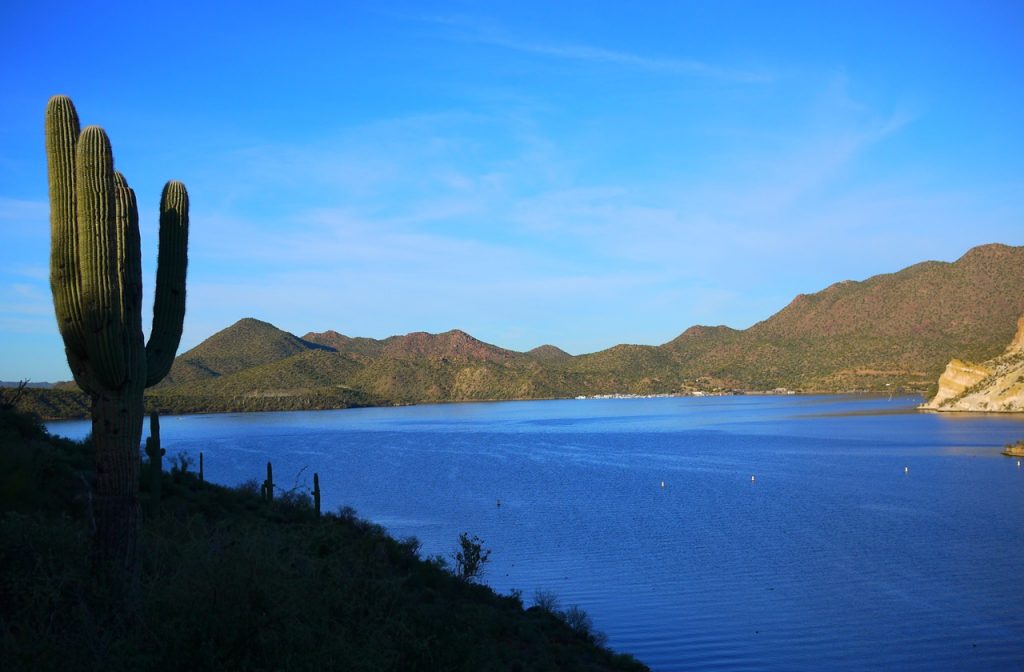 Saguaro Lake viewed from the shore