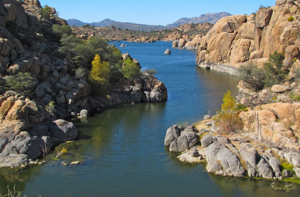 Watson Lake as seen from a nature trail 