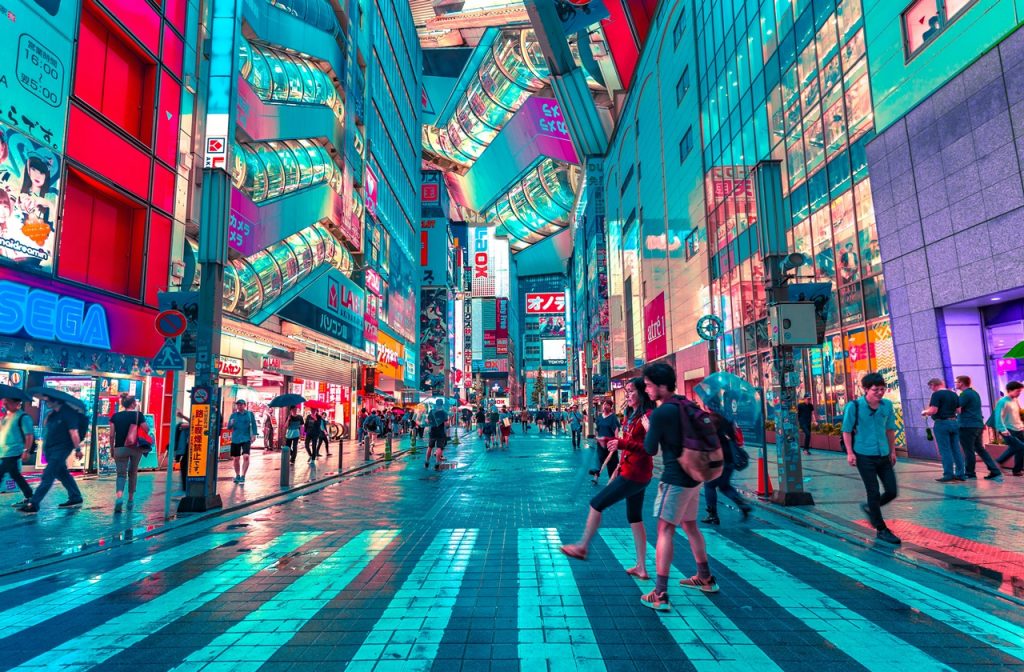 Shopping district in Tokyo