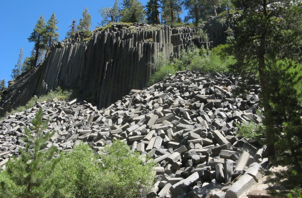 Basalt formations at Devils Postpile National Monument