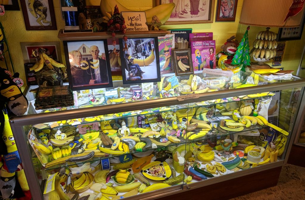 Banana-themed exhibits at the International Banana Museum