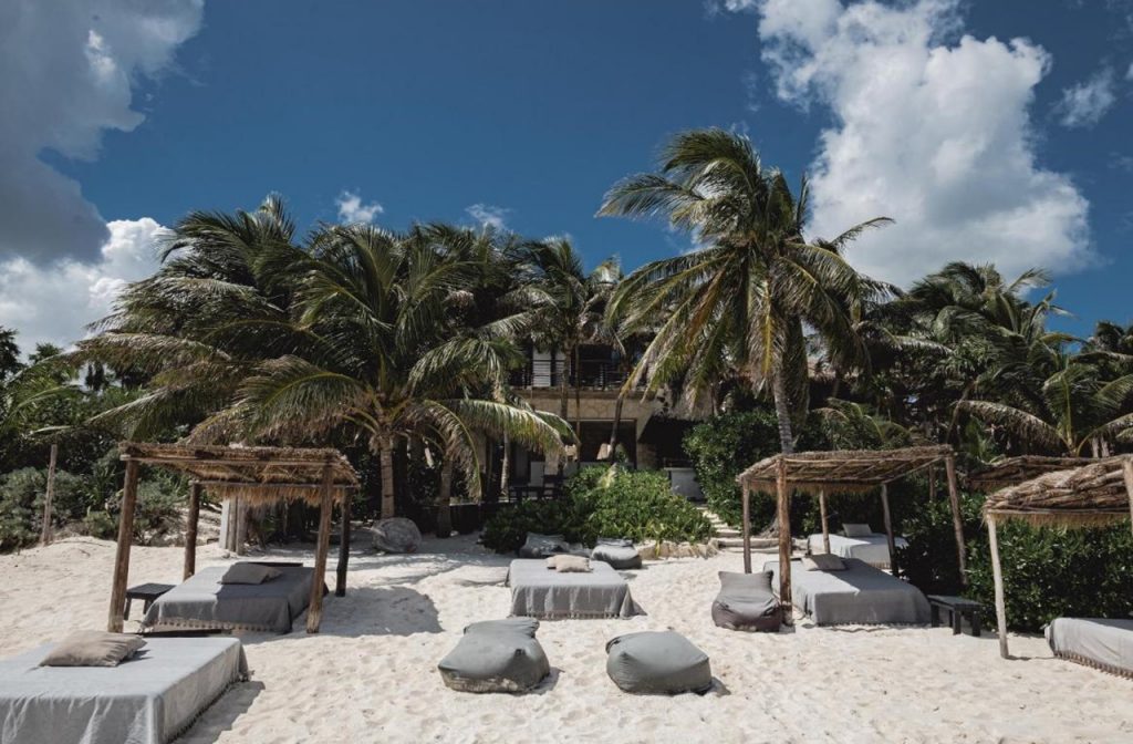 View of NEST Tulum from the beachfront View of NEST Tulum from the beachfront