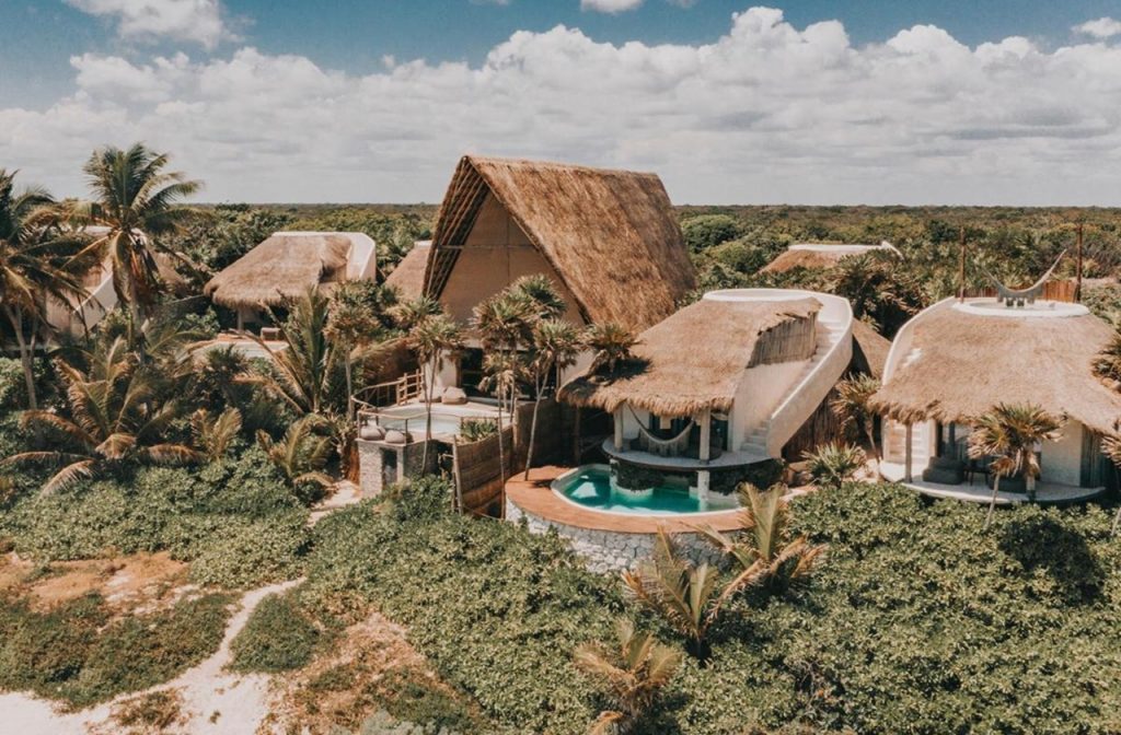 Aerial view of Papaya Playa Project, one of the eco-friendly resorts Aerial view of Papaya Playa Project, one of the eco-friendly resorts