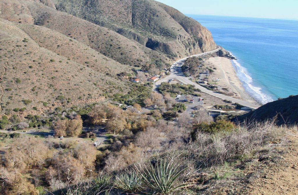 Sycamore Canyon parking space with scenic ocean overlook