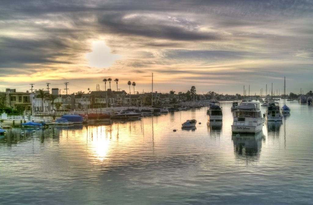 Sunset in Balboa Island California