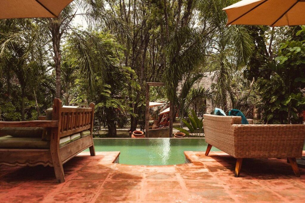 View from the garden pool room in Coco Hacienda Tulum View from the garden pool room in Coco Hacienda Tulum