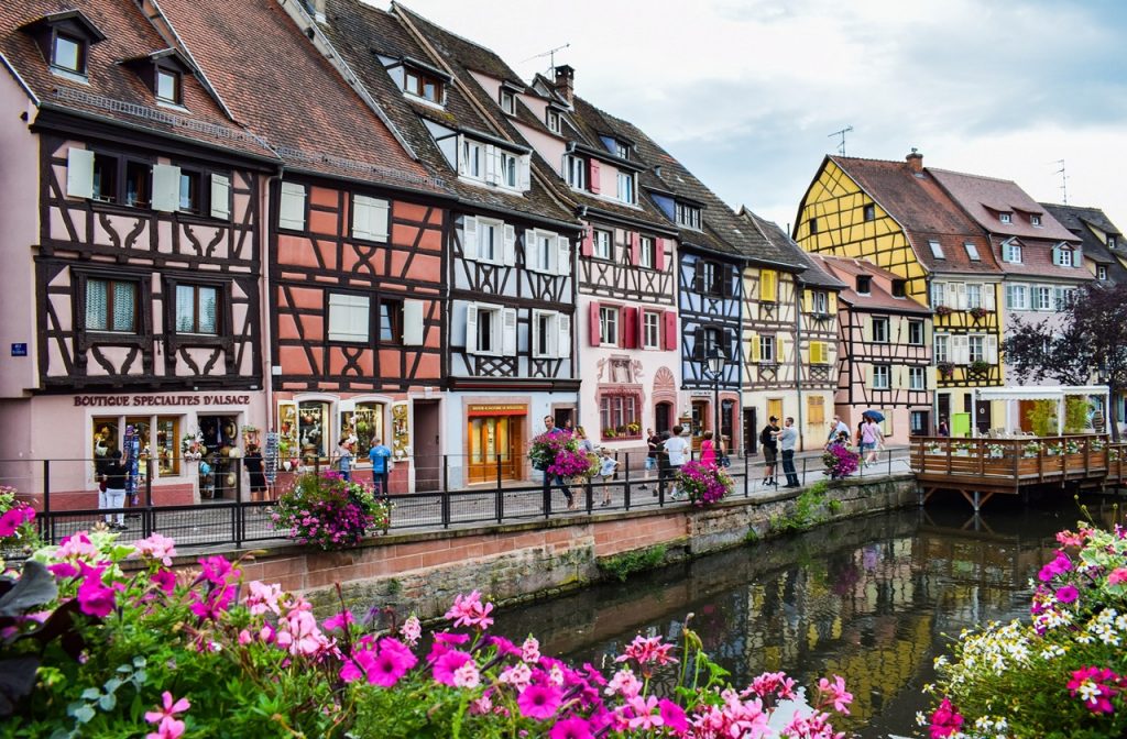 Colorful half-timbered houses scattered around Colmar