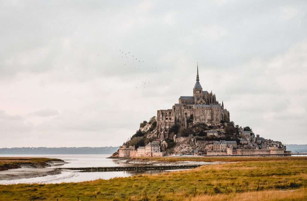 Mont Saint Michel as seen during the low tide