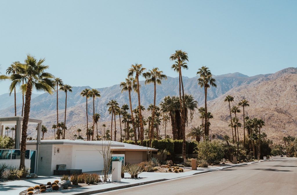 House in Palm Springs with a view of the mountains