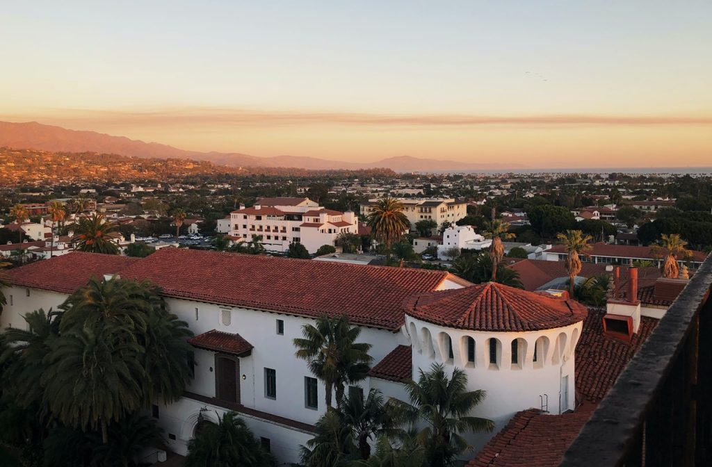 View of Santa Barbara overlooking the Santa Barbara County Townhouse