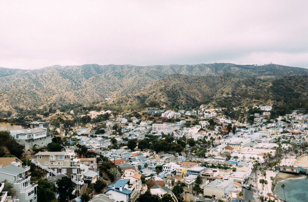 Aerial view of Santa Catalina Island