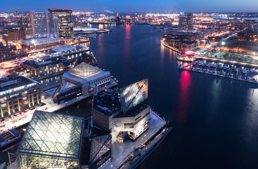 Nighttime view of Baltimore from the Top of the World Observation Level Nighttime view of Baltimore from the Top of the World Observation Level