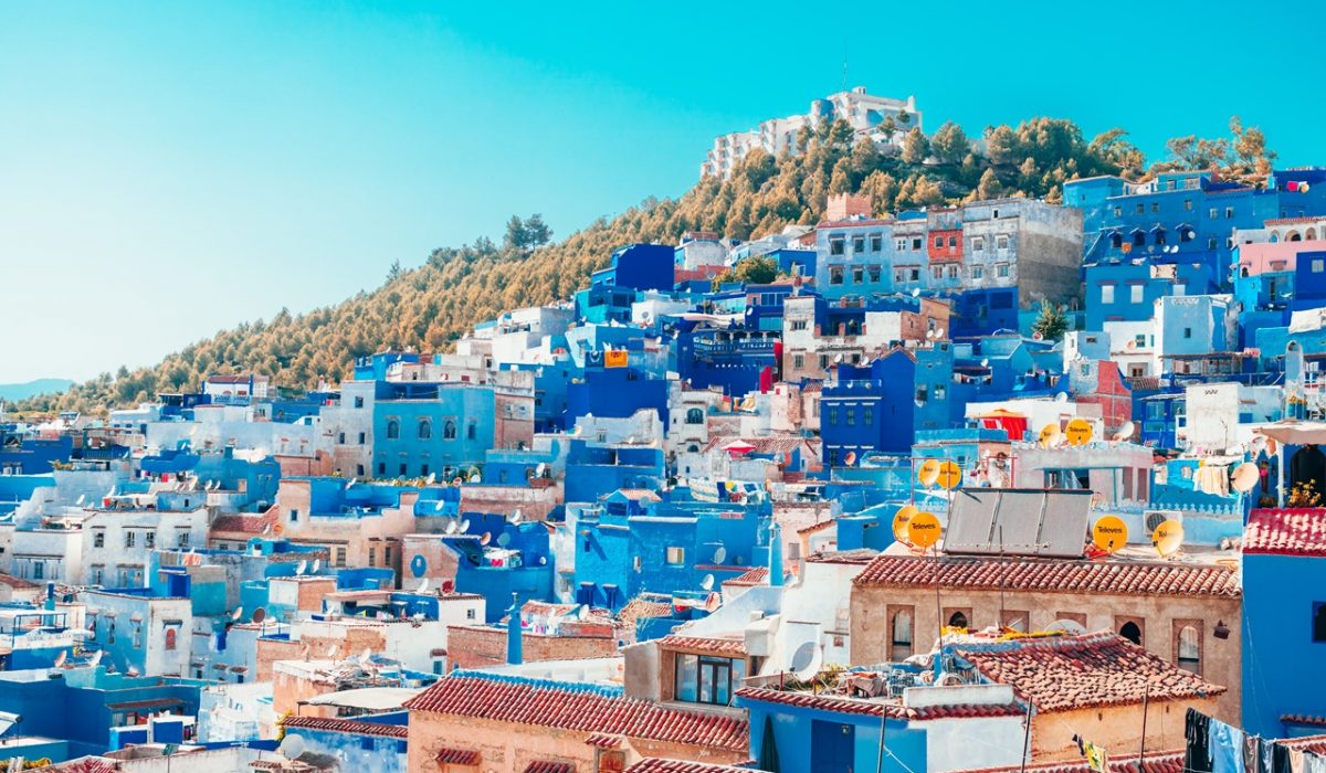 is morocco safe Stacked houses in Chefchaouen, Morocco