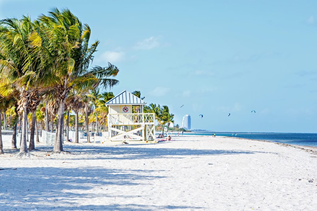 White sand beach at Miami, Florida