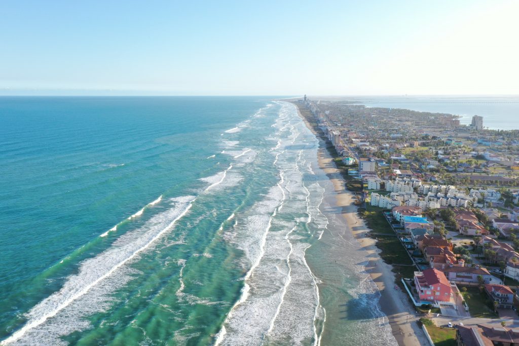 Aerial view of South Padre Island, Texas
