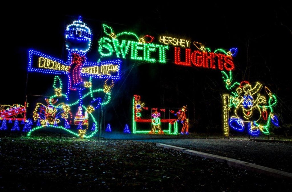 Entrance to the drive thru lights at Hershey Sweet Lights