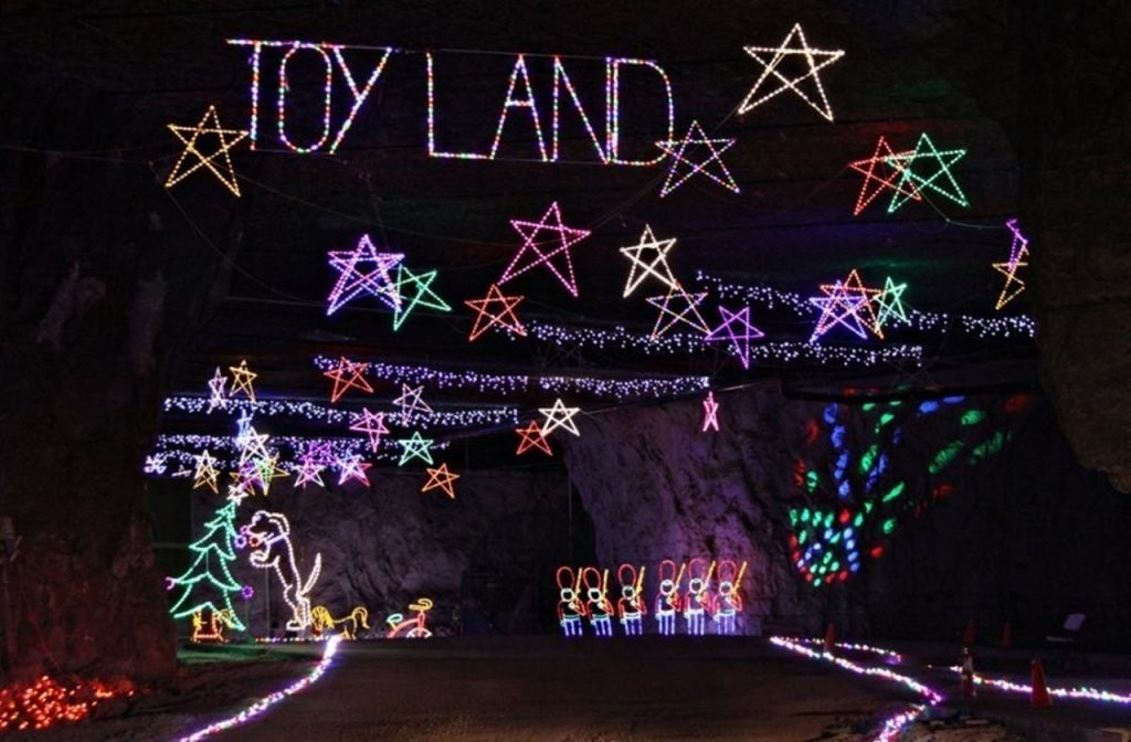 Entrance to the Toy Land section at Louisville Mega Cavern during Christmas
