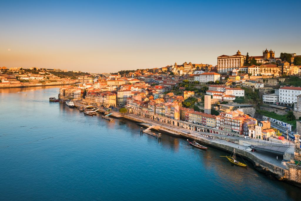 Skyline of Porto in spring, the best time to visit Portugal.