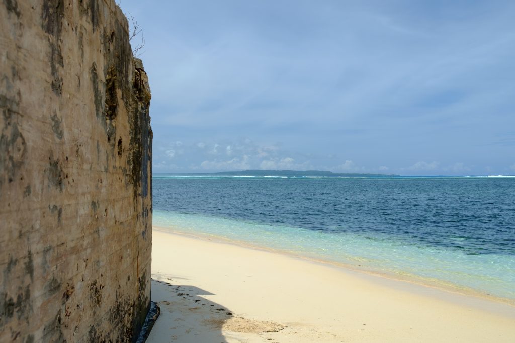 Coast of Saipan beach, part of the Northern Mariana Islands.