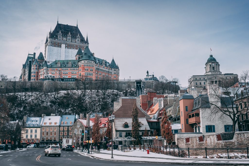 View of Fairmont Le Château Frontenac in Quebec City, Canada.