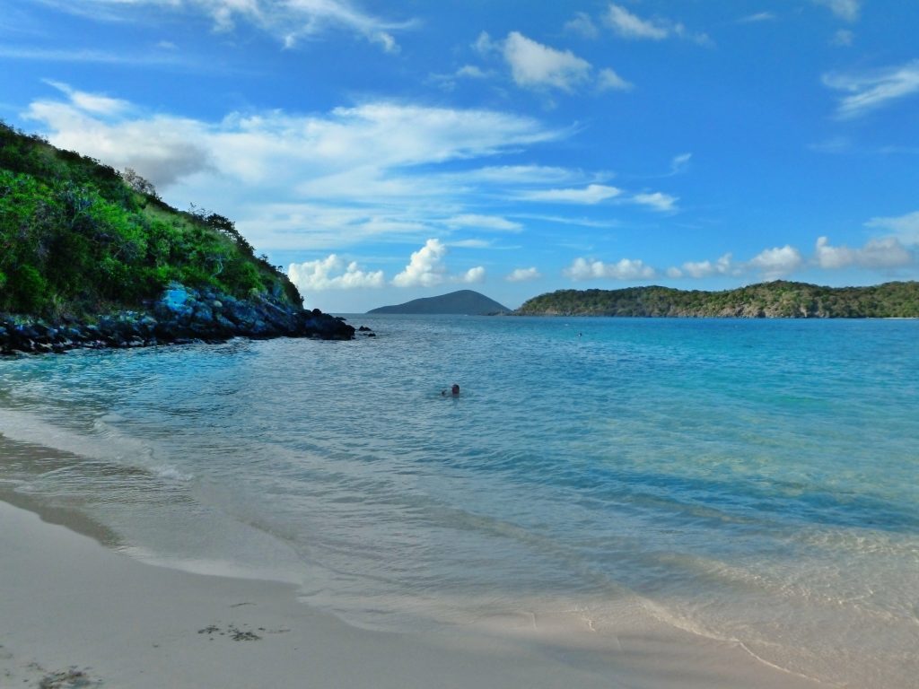 Blue waters of Coki Point Beach in St. Thomas.