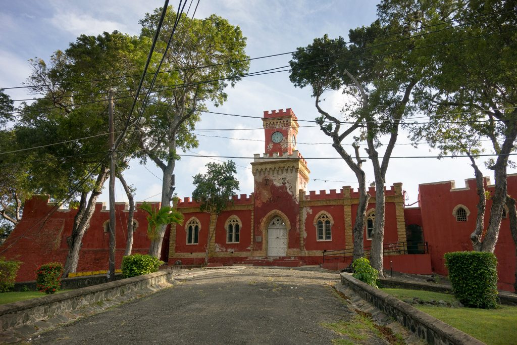 Exterior of the historic Fort Christian in St Thomas.