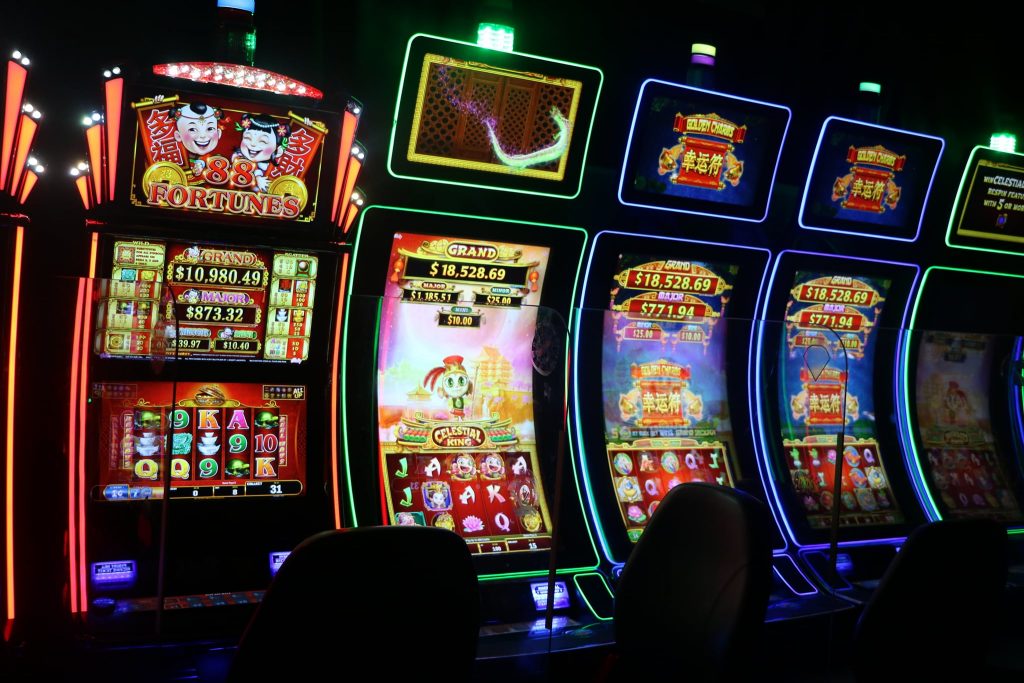Brightly colored slot machines at Winners Circle, a premier St Thomas casino.