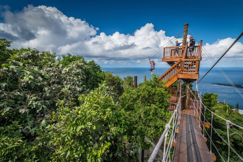 Bridge path leading to the Tree Limin’ Extreme Zipline, one of the most exciting things to do in St Thomas.