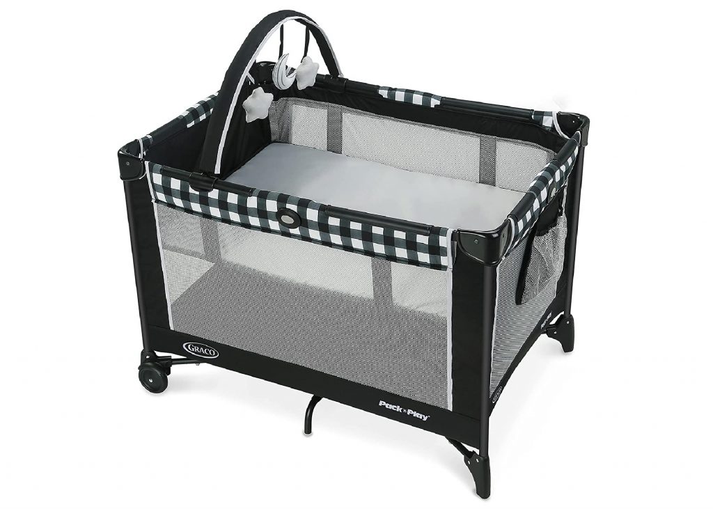 Graco Pack ‘N Play portable bassinet with a play yard.