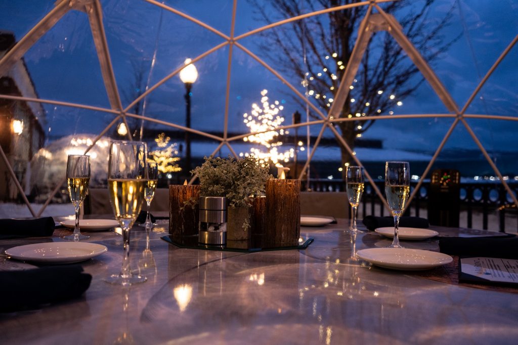A romantic dinner set up at Bayfront Grille in Erie, PA. A romantic dinner set up at Bayfront Grille in Erie, PA.