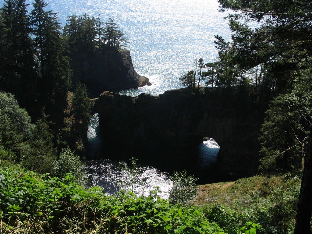 View down from Samuel H. Boardman State Scenic Corridor in Brookings, Or.