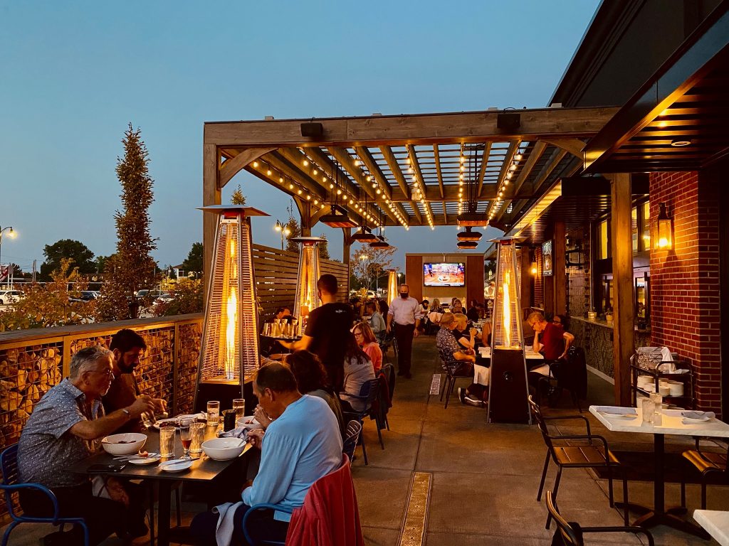 Outdoor patio of The Cork 1974 giving off a warm ambiance. Outdoor patio of The Cork 1974 giving off a warm ambiance.