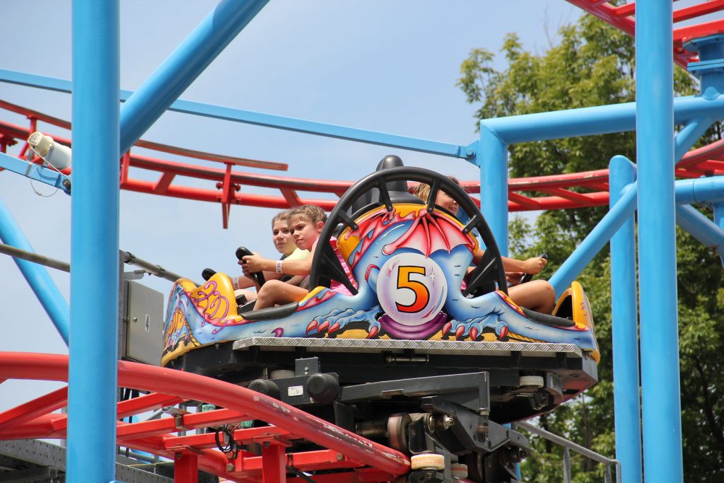 Steel Dragon, a roller coaster ride at Waldameer Park & Water World. Steel Dragon, a roller coaster ride at Waldameer Park & Water World.
