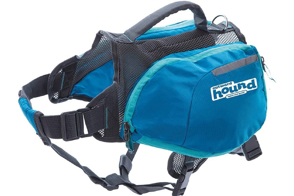 The Outward Hound Daypack in blue with black detailing.