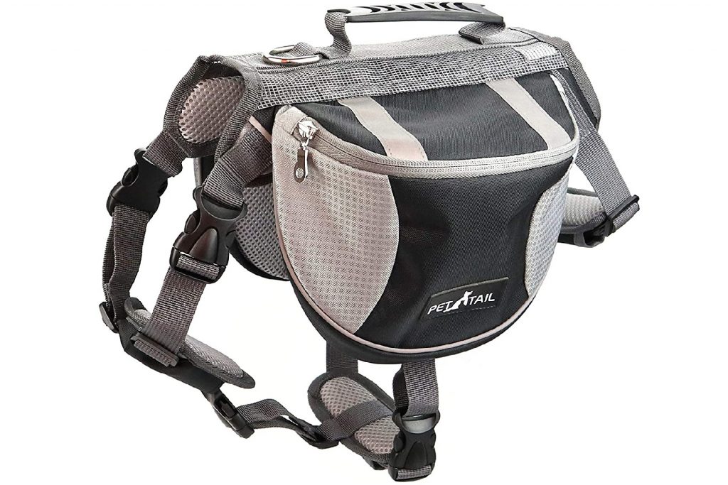 Pettail Hound Dog Saddlebag in black and gray.