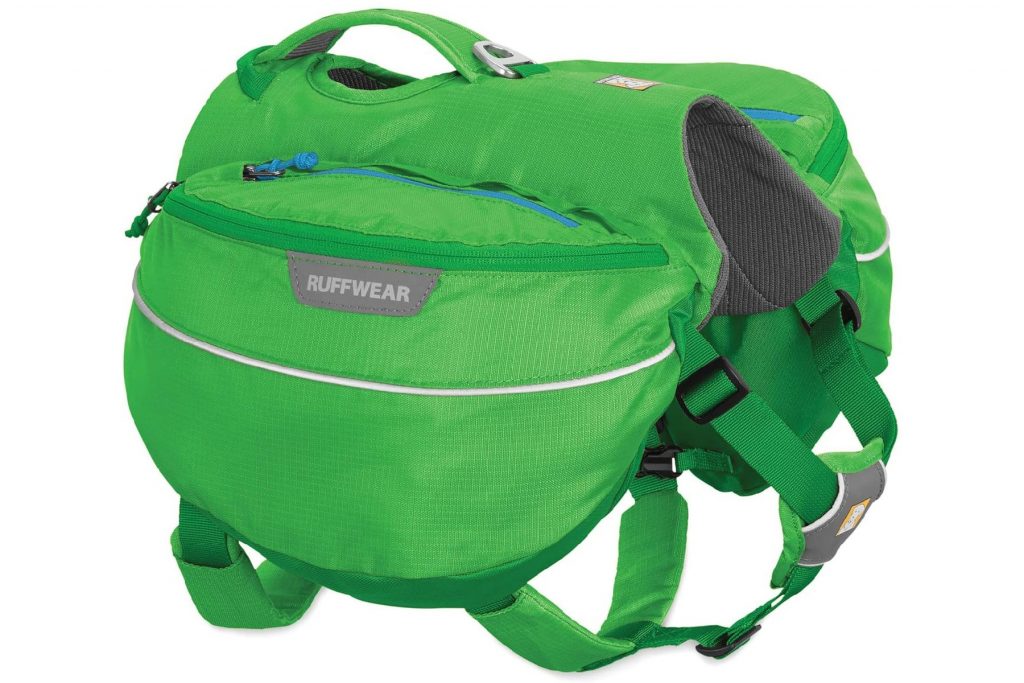 Ruffwear Approach Pack dog hiking backpack in green.