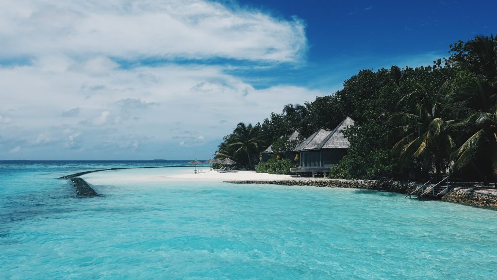 Clouds over one of the beaches in Maldives.