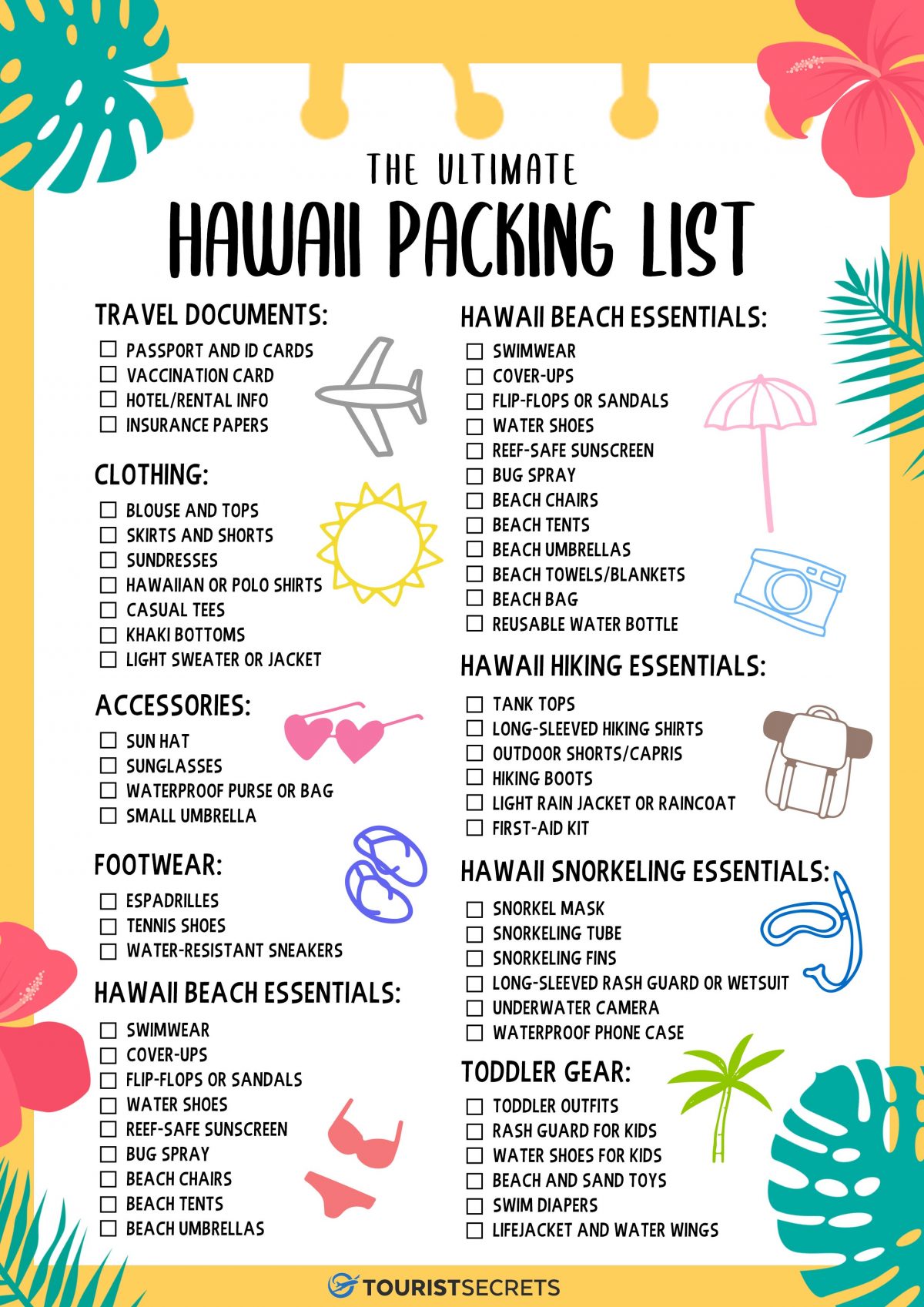 travel to hawaii checklist