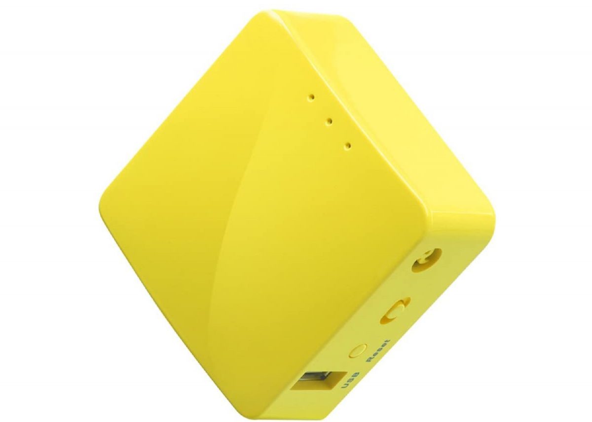 GL.iNet GL-MT300N-V2 in yellow.